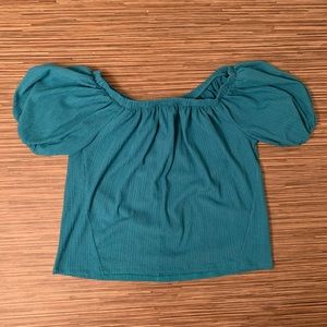 ANTHROPOLOGIE Off the Shoulder Top XS Short Sleeve